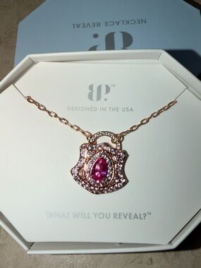 Bomb Party Necklace-Trouble Maker Rose Corundum on Rose Gold NK72137